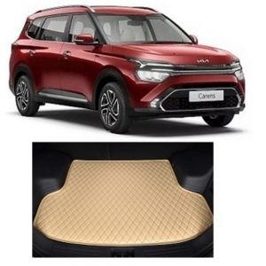 7D Car Trunk/Boot/Dicky PU Leatherette Mat for	Carens  - Beige